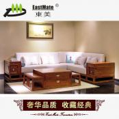 新中式古典 实木家具 刺猬紫檀红木沙发 客厅 转角沙发DMJK10